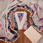 Cotton Blue Unstitched Suit